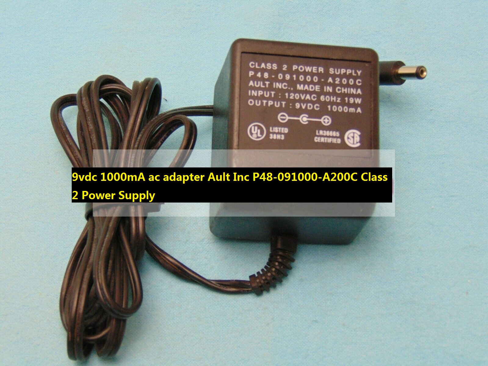 *Brand NEW*9vdc 1000mA ac adapter Ault Inc P48-091000-A200C Class 2 Power Supply